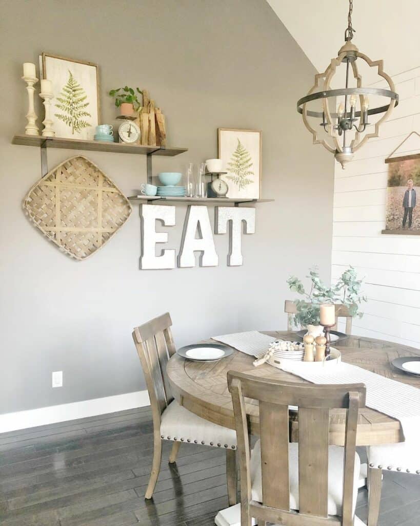 Farmhouse Dining Set and Accent Wall