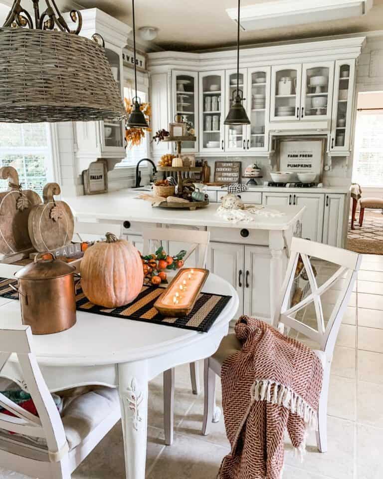 Farmhouse Dining Table With Cross Back Chairs