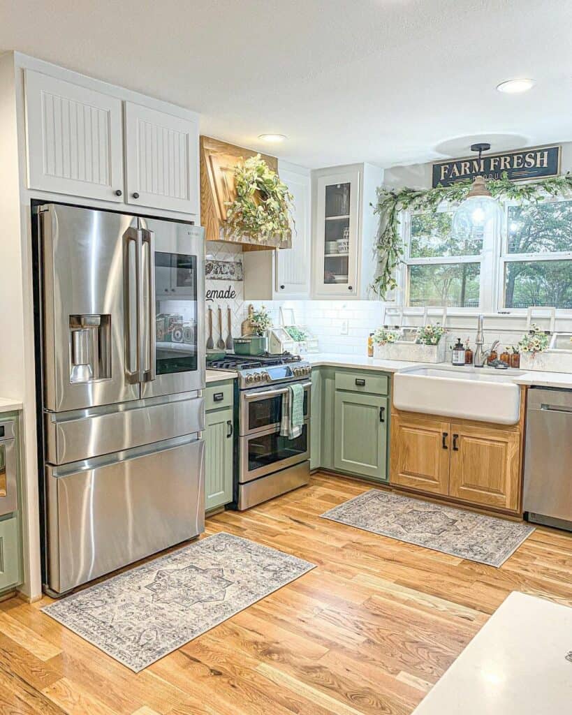 Farmhouse Fresh Kitchen with Sage and Green Accents