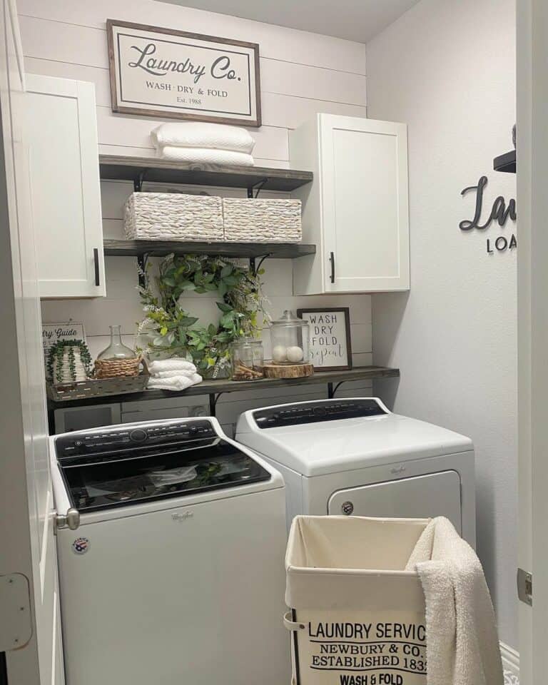 Farmhouse Laundry Room with Laundry Signs