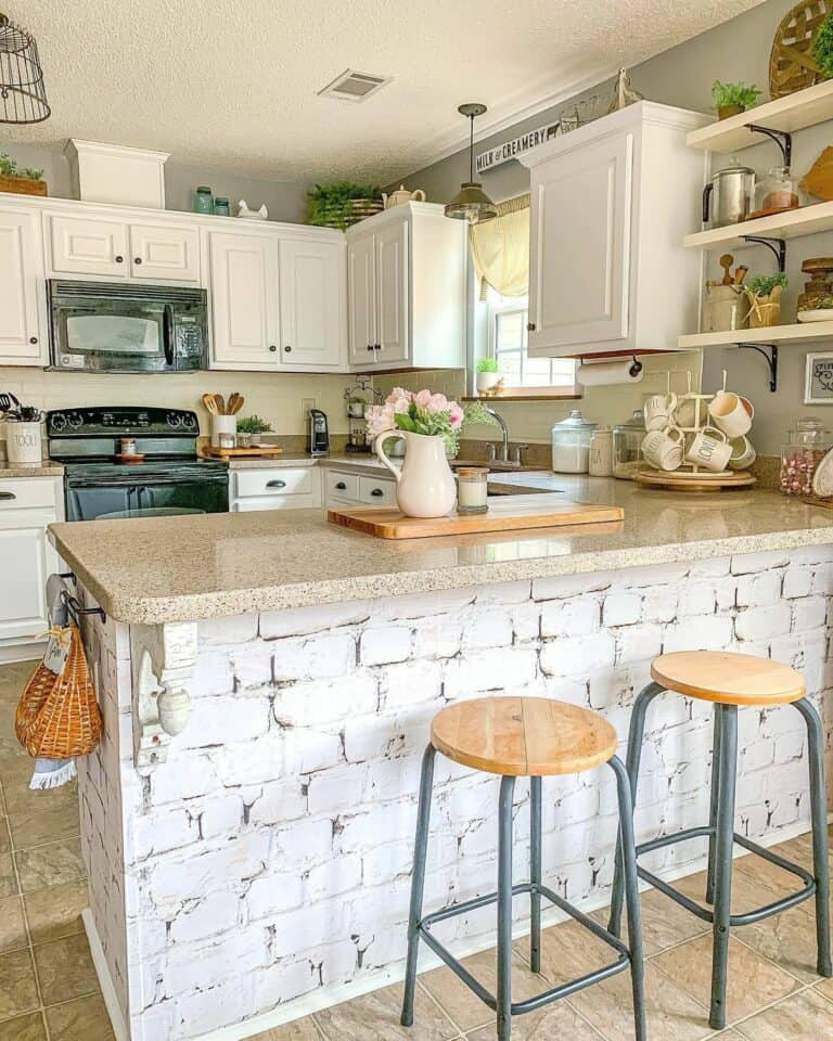 Faux Brick Kitchen Island Back Panel Ideas