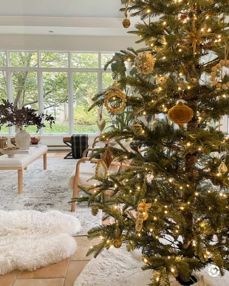 Faux Fur Tree Skirt and Rug