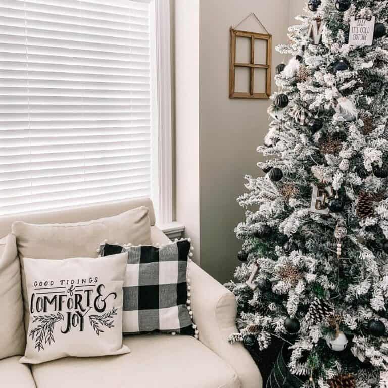 Festive Black and White Christmas Pillows