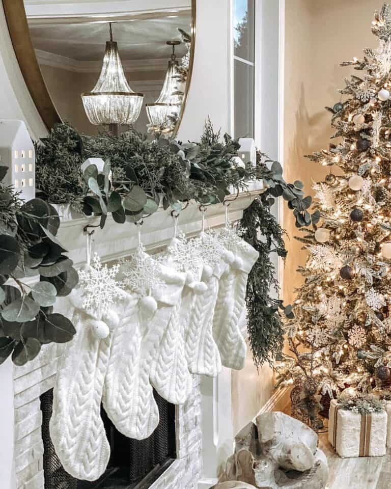 Festive Ideas For White Fireplace
