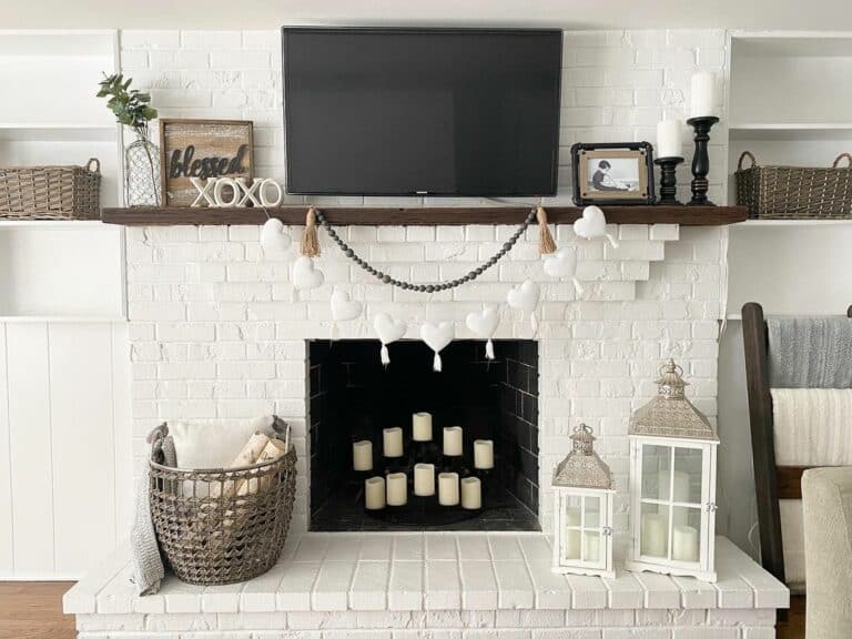 Fireplace Candelabra with Neutral Accessorizes
