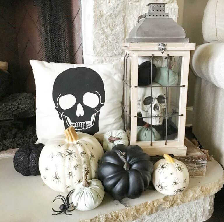 Fireplace Hearth with Halloween Decor