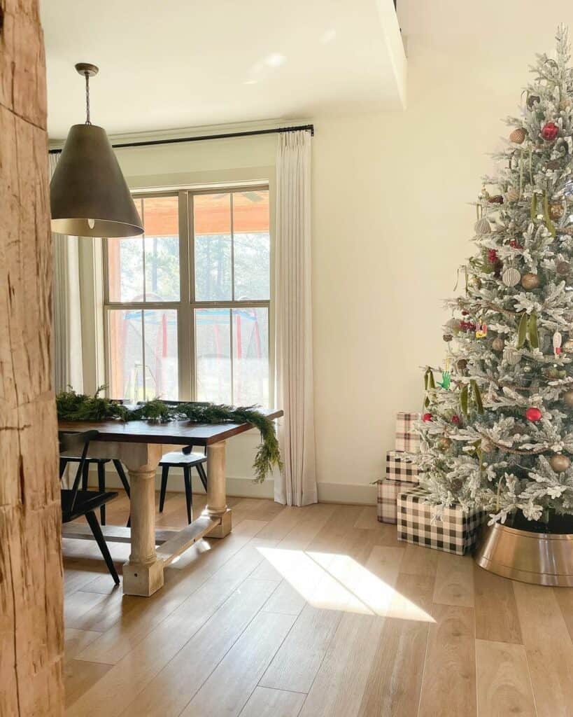 Flocked Christmas Tree in Gold Metal Collar Soul & Lane