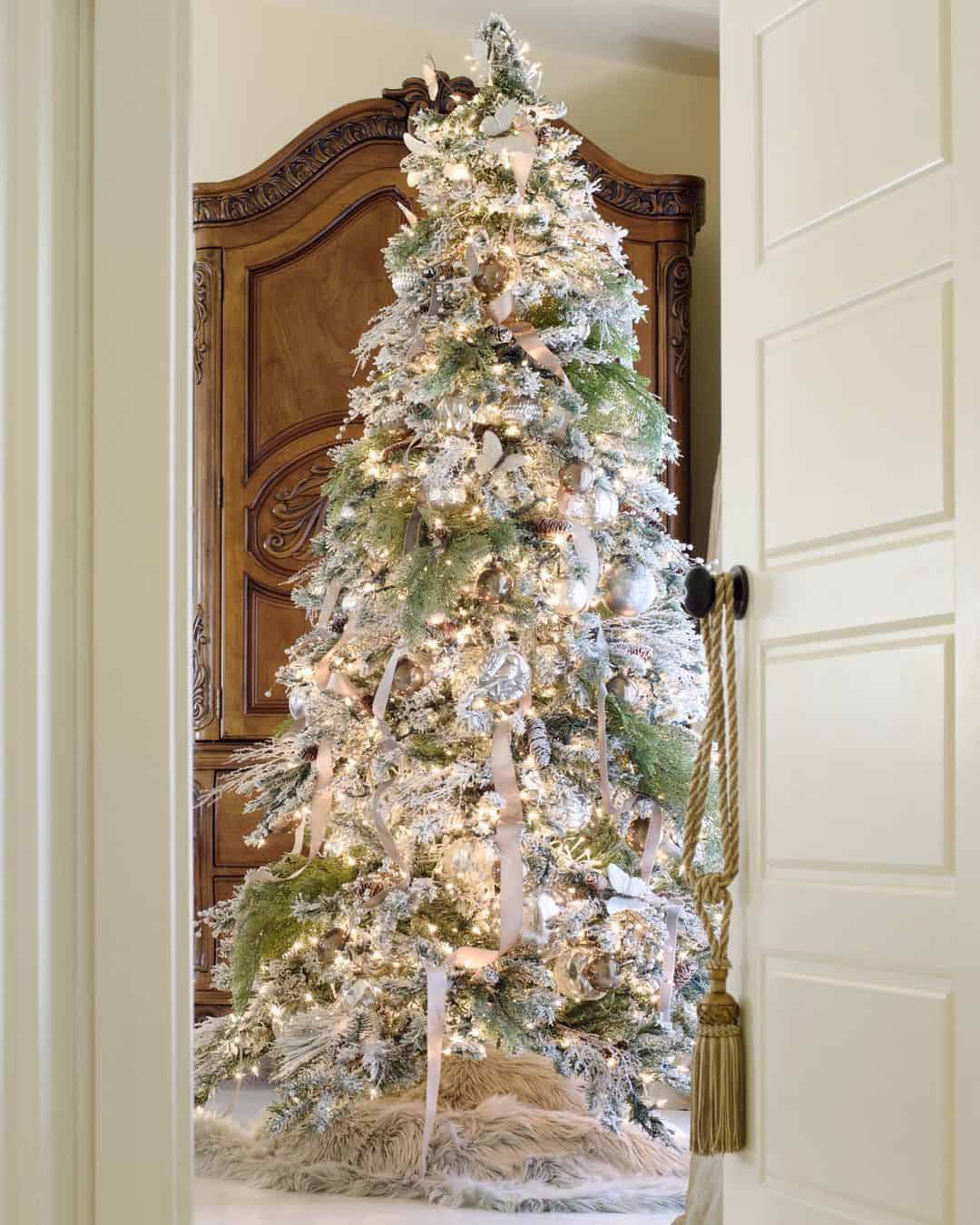 Flocked Christmas Tree with Vintage Accents Soul & Lane