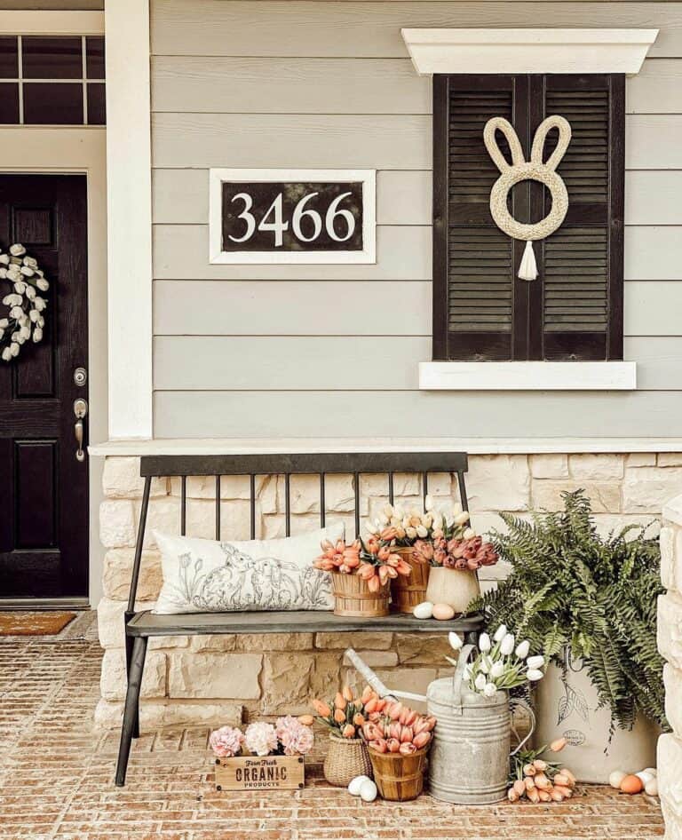Floral Display on Front Porch
