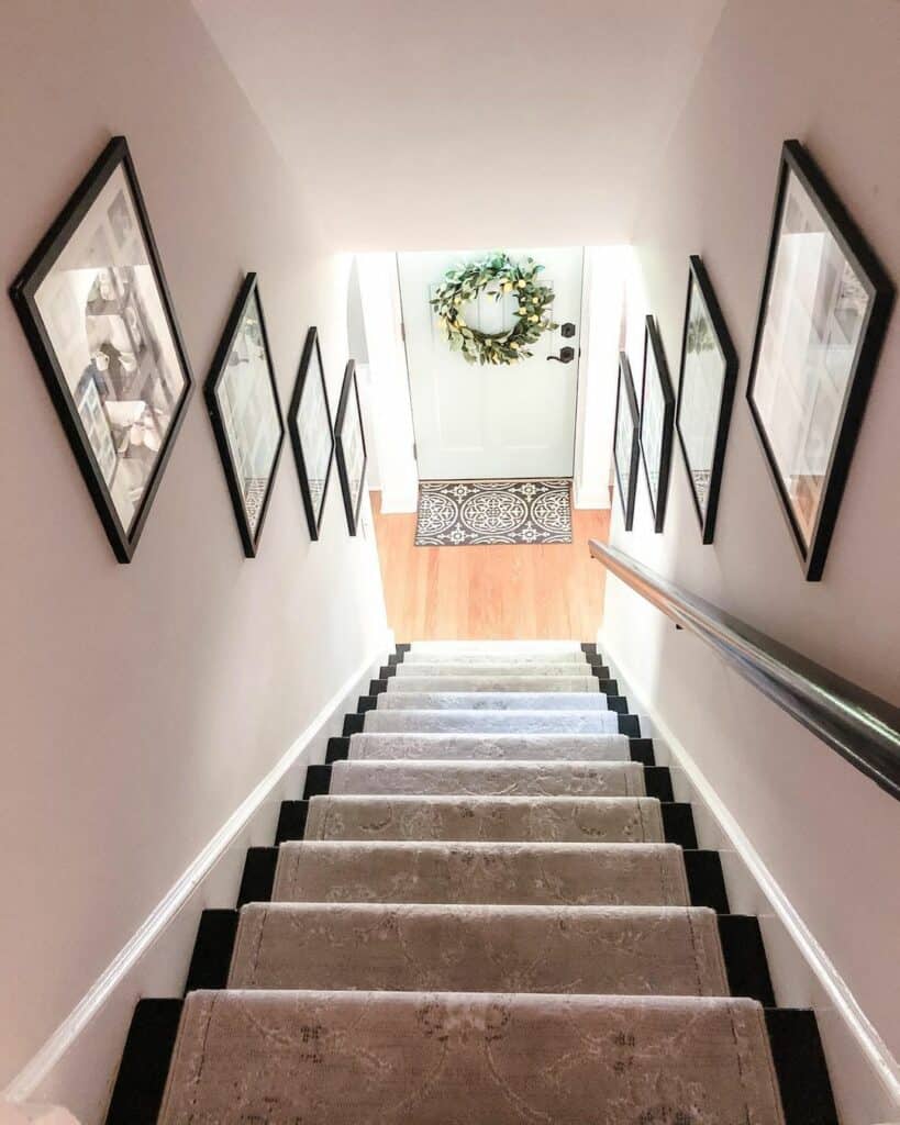 Framed Pictures Descend into Entryway