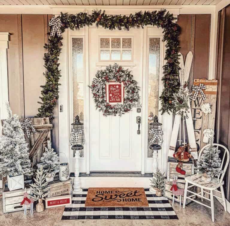 Frosted Vintage Christmas Porch Décor