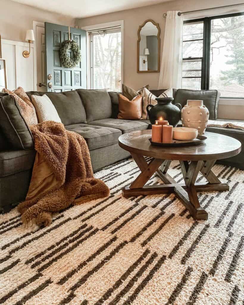 Furry Brown Throw Blanket for Couch