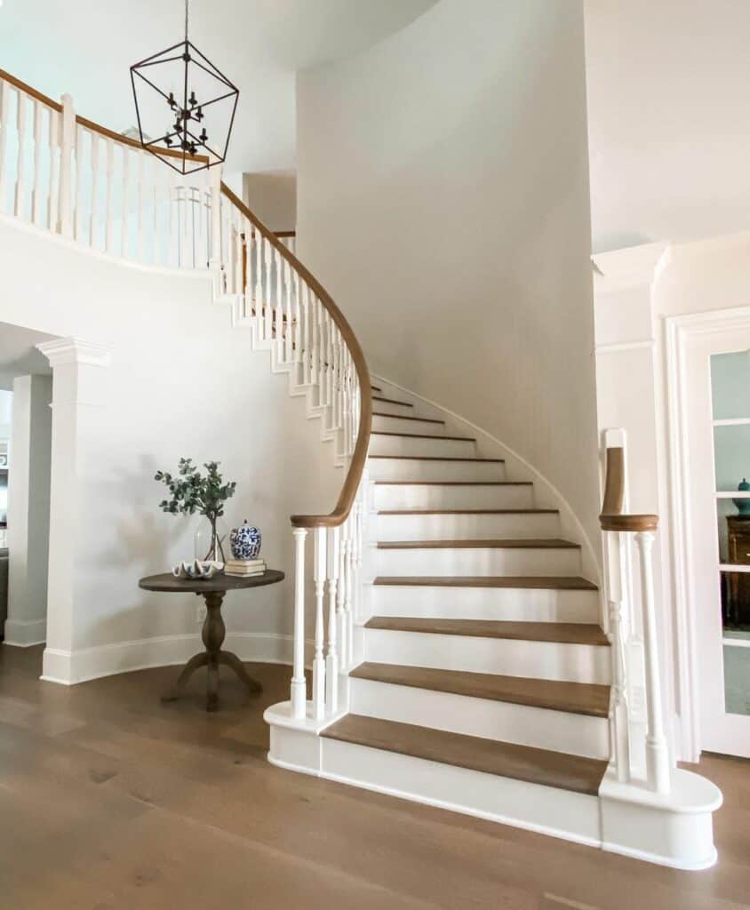 Gently Rising Curved Staircase