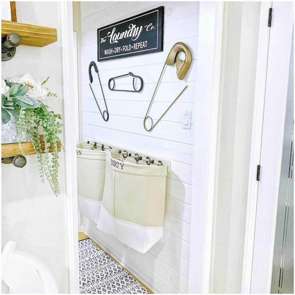 Giant Clothespins as Laundry Room Wall Décor Soul & Lane