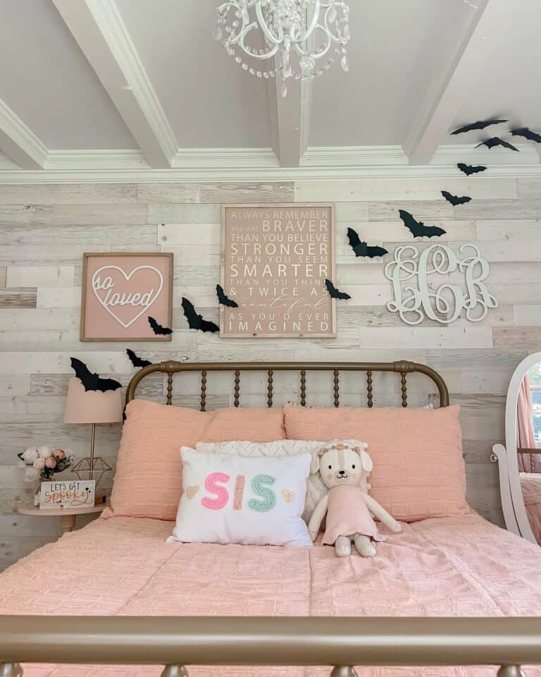Girl's Bedroom with Halloween Decor