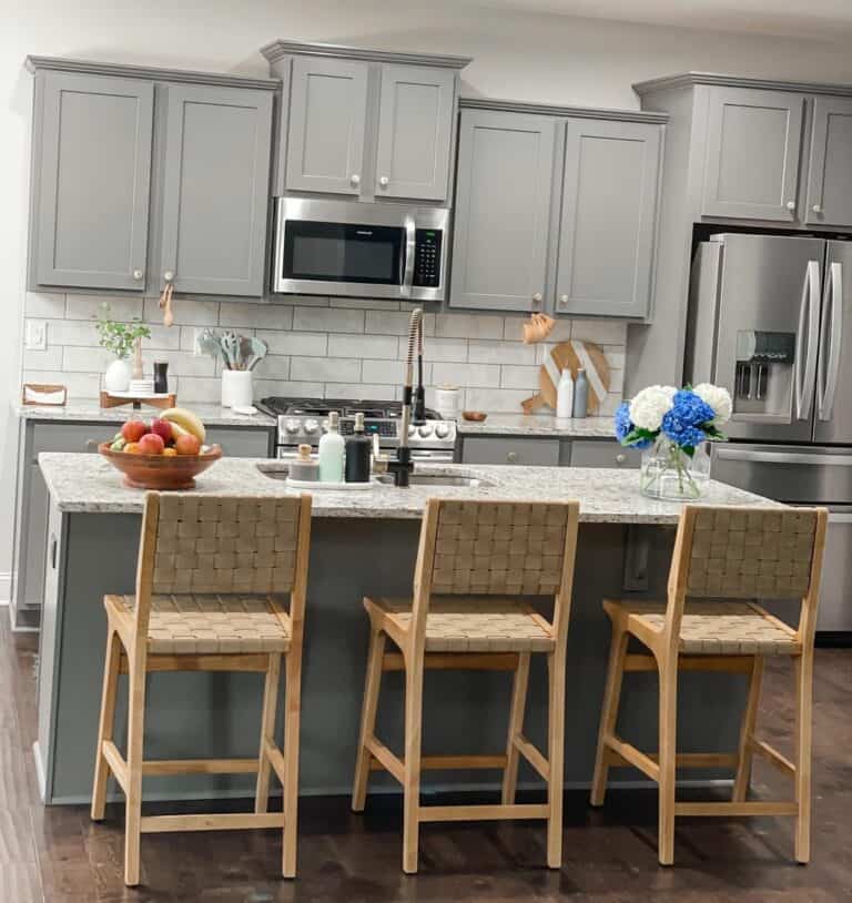 Gray Kitchen Cabinets with Partial Overlay