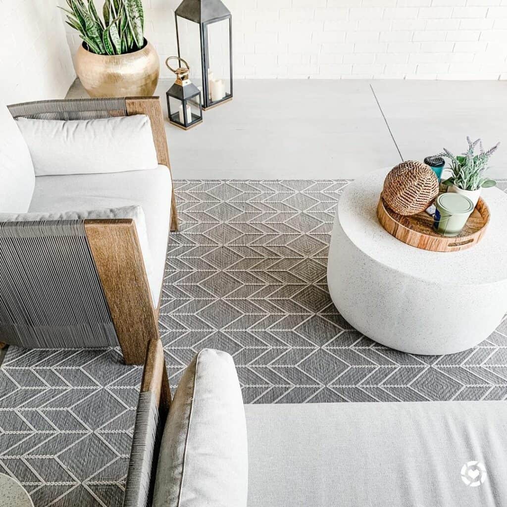 Gray and White Porch Styling