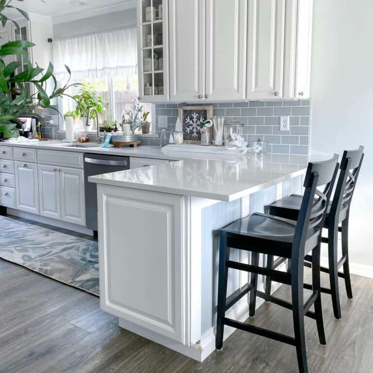 Gray and White Winter Kitchen Décor
