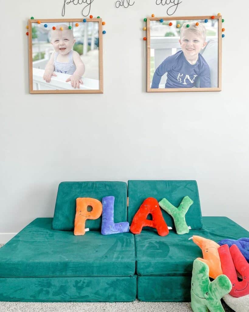 Green Play Couch in Boys' Room