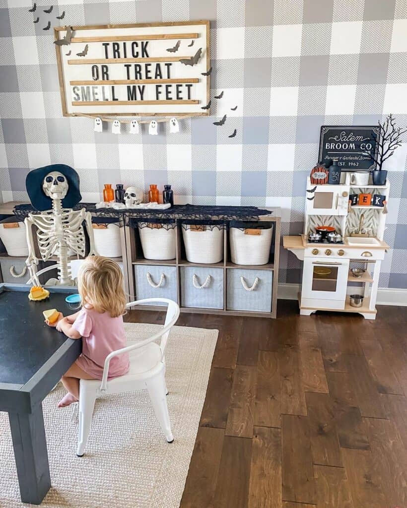 Halloween Décor in Farmhouse Playroom