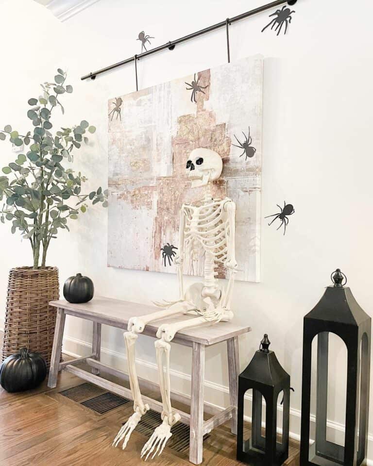 Hallway With Spider and Skeleton Decor