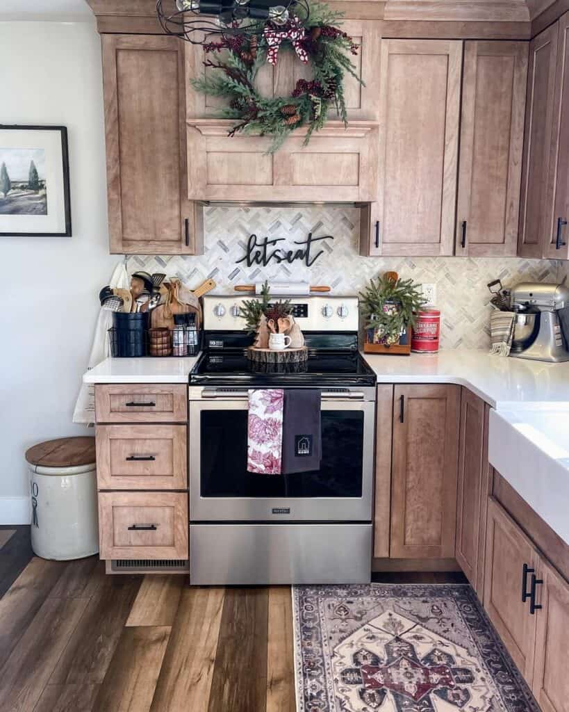 Holiday Ready Wooden Kitchen