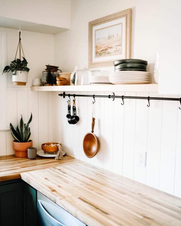 Kitchen with Vertical Shiplap Half-Wall Paneling - Soul & Lane