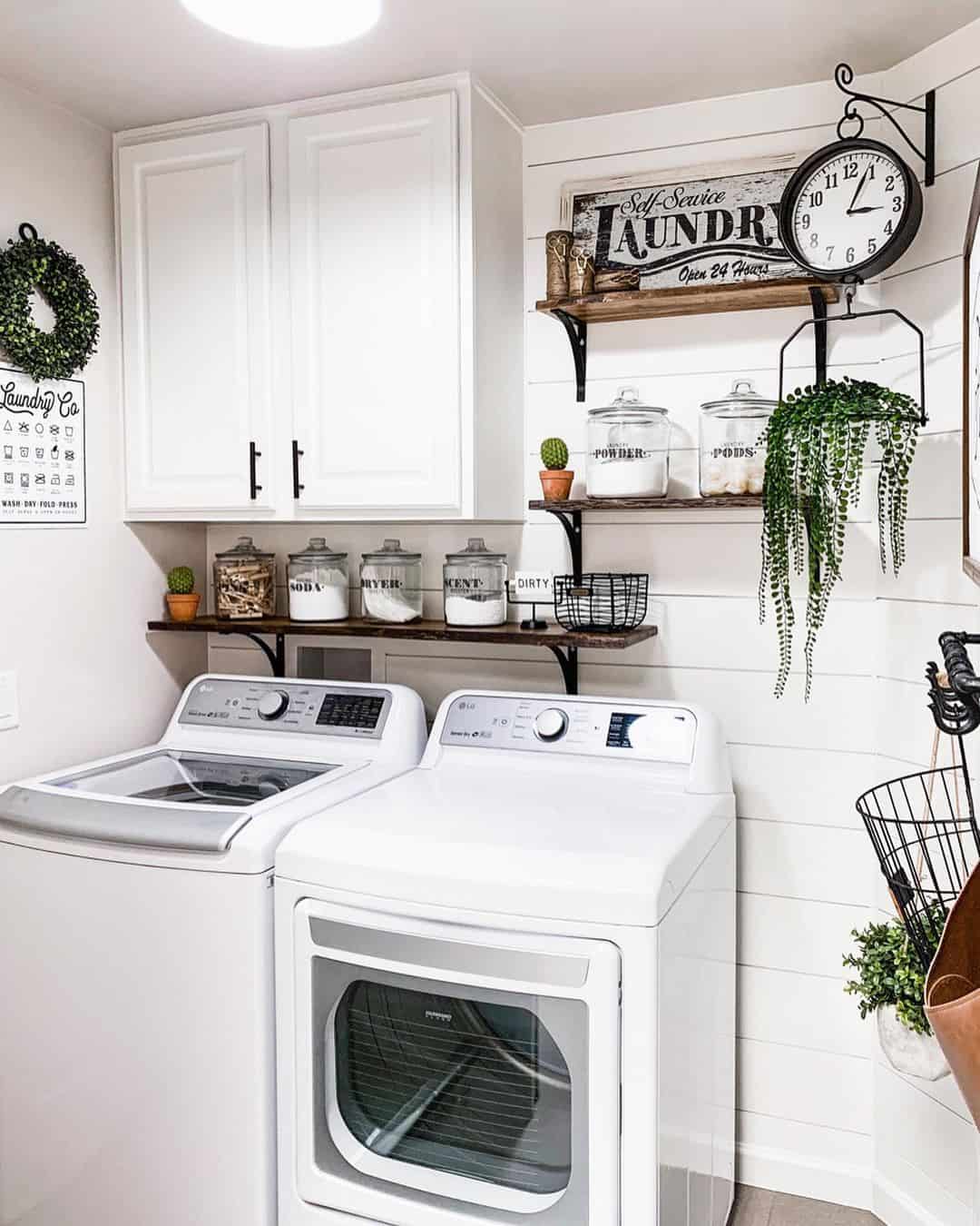 Laundry Room Shelves for White Shiplap Wall Soul & Lane