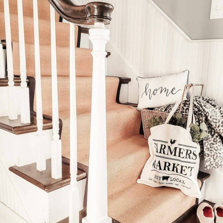 Layered Carpets for Stairs and Farmhouse Décor
