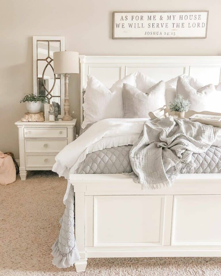 Light Grey Coverlet on a Grey Comforter