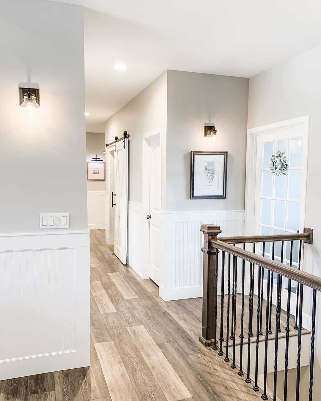 Grey walls wood floor deals