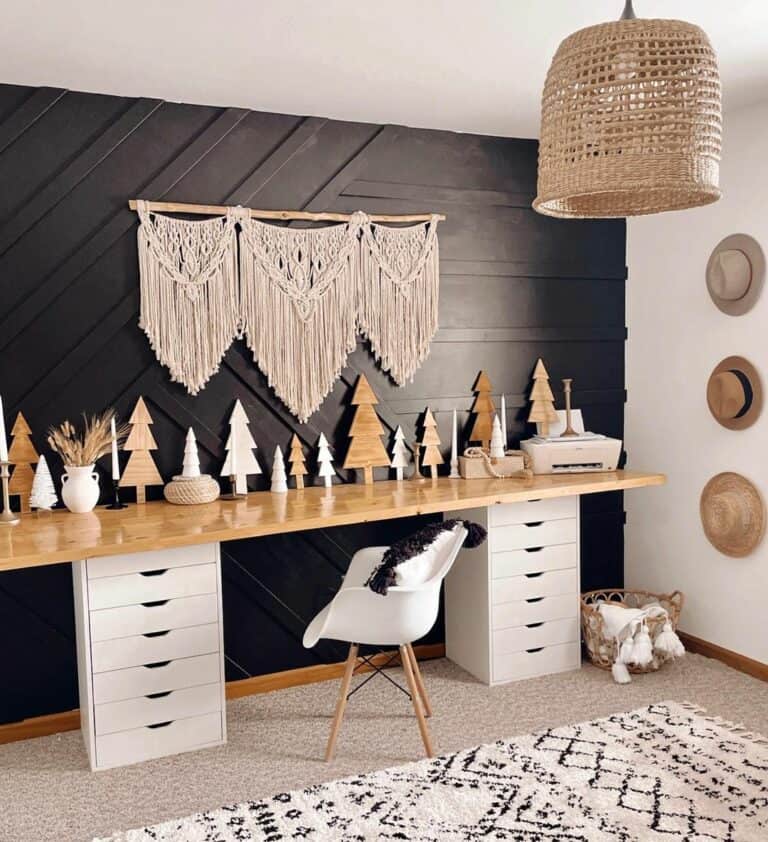 Macramé Wall Décor for Black Wall