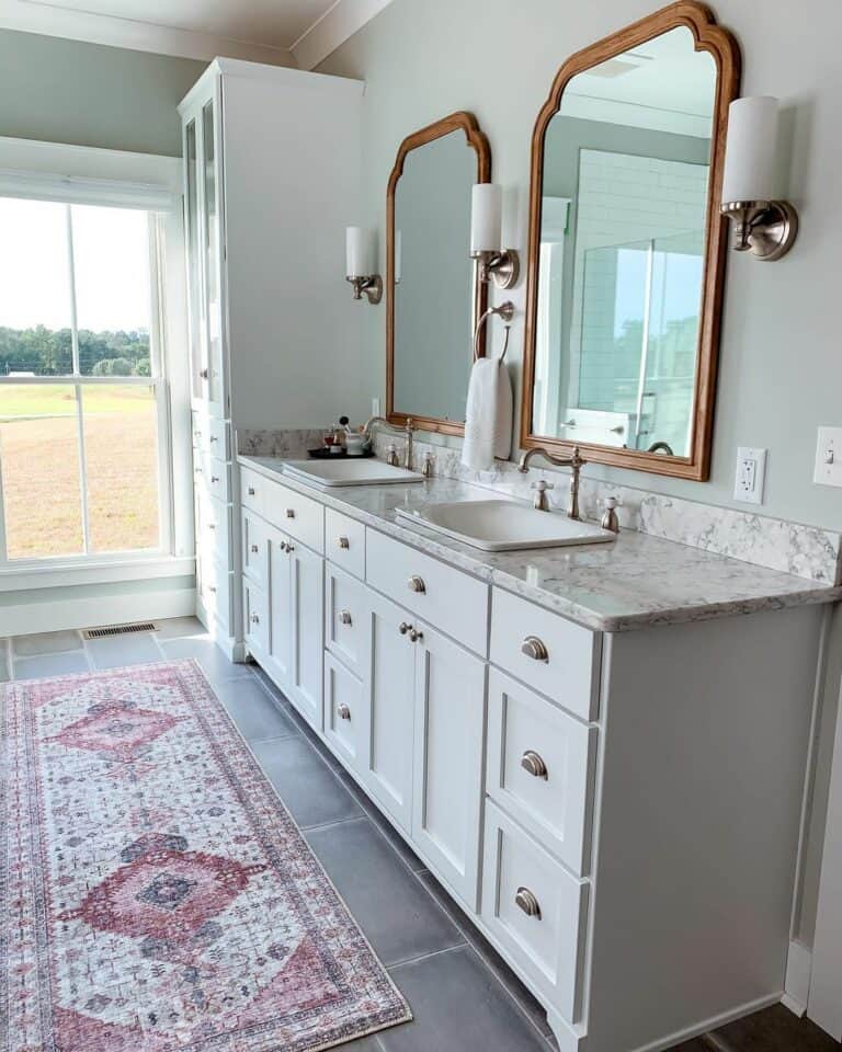 Modern Bathroom Floor-to-Ceiling Window