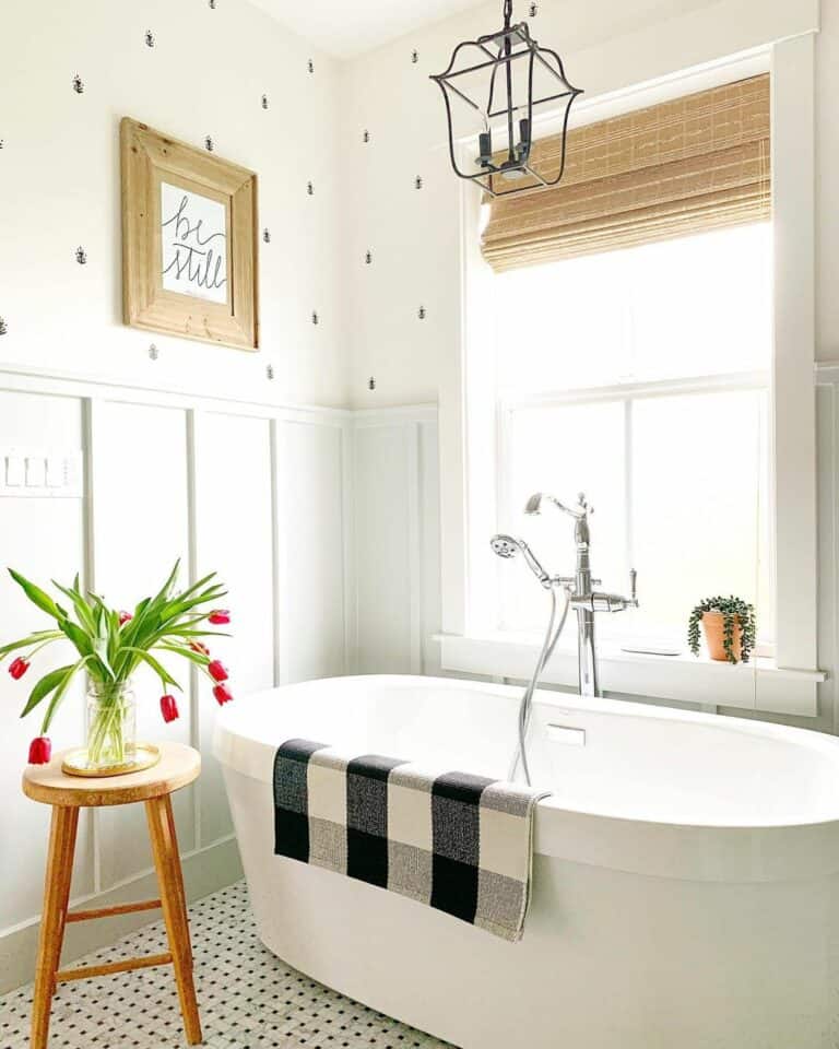 Modern Bathroom with Farmhouse Accents