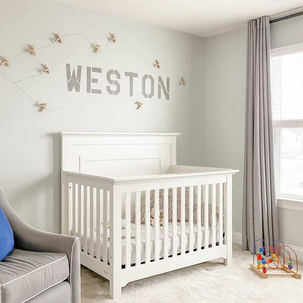 Modern Child’s Room with Wall Lettering