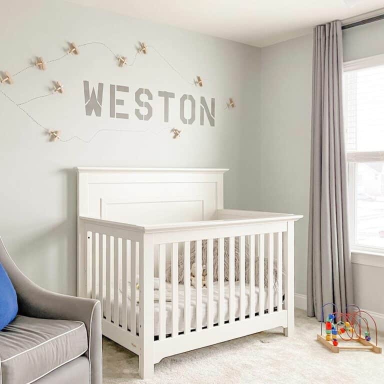 Modern Child’s Room with Wall Lettering