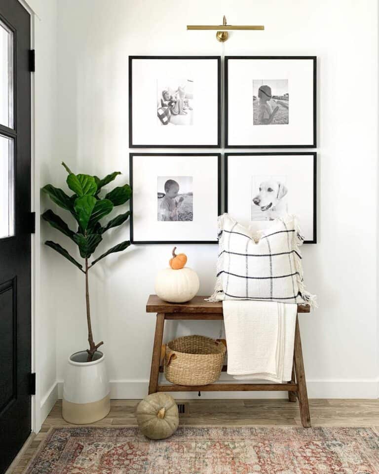 Modern Entryway Wall Décor and Linear Sconce