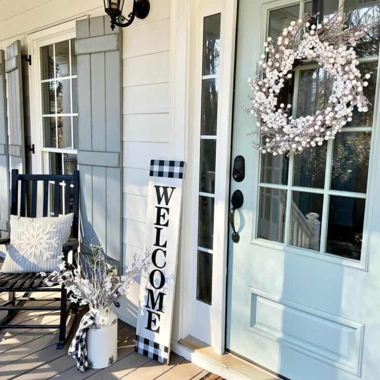 Modern Front Door Winter Decor