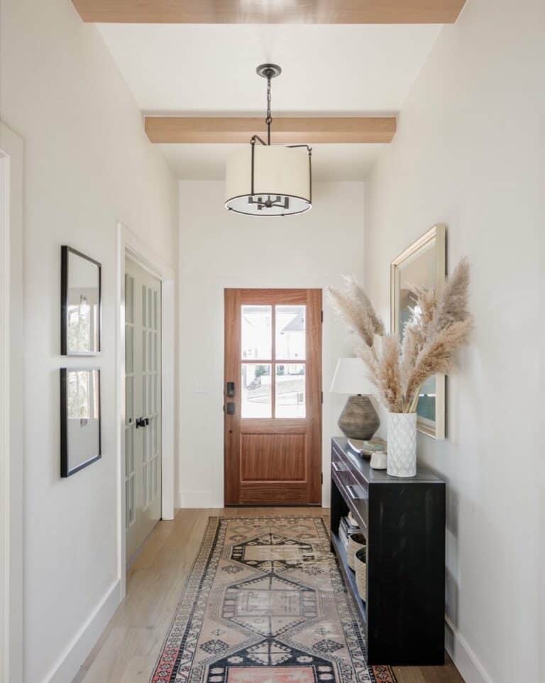 Natural Wood Tone Entryway with Modern Touches