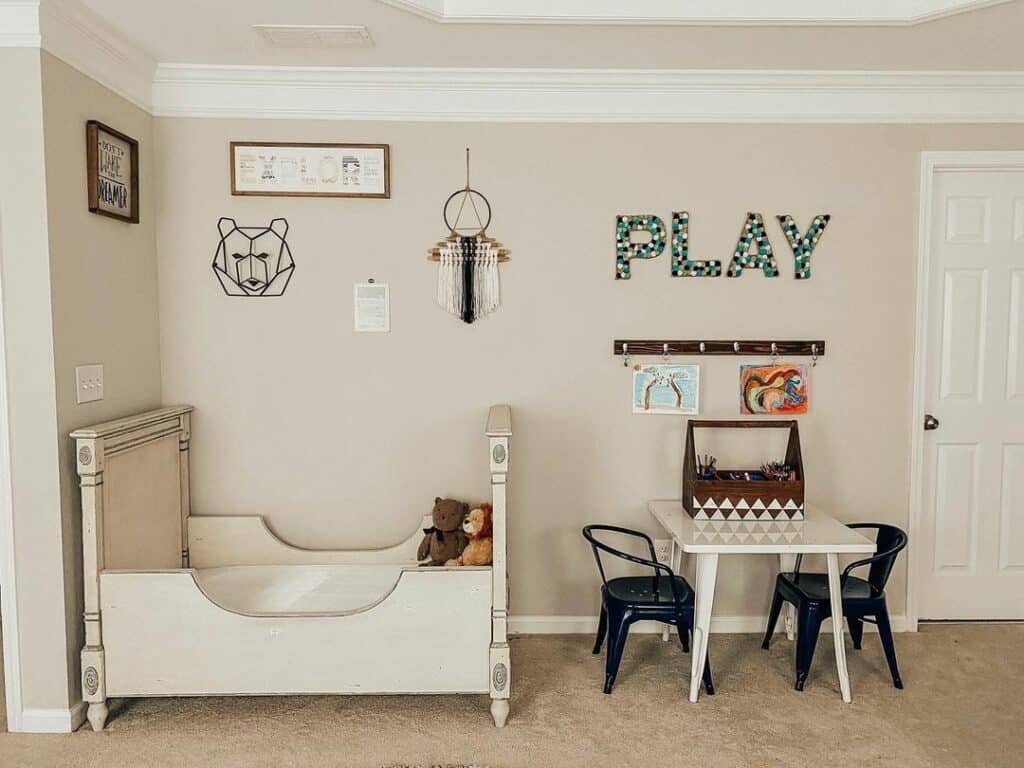 Neutral Children's Room with Vintage Touches