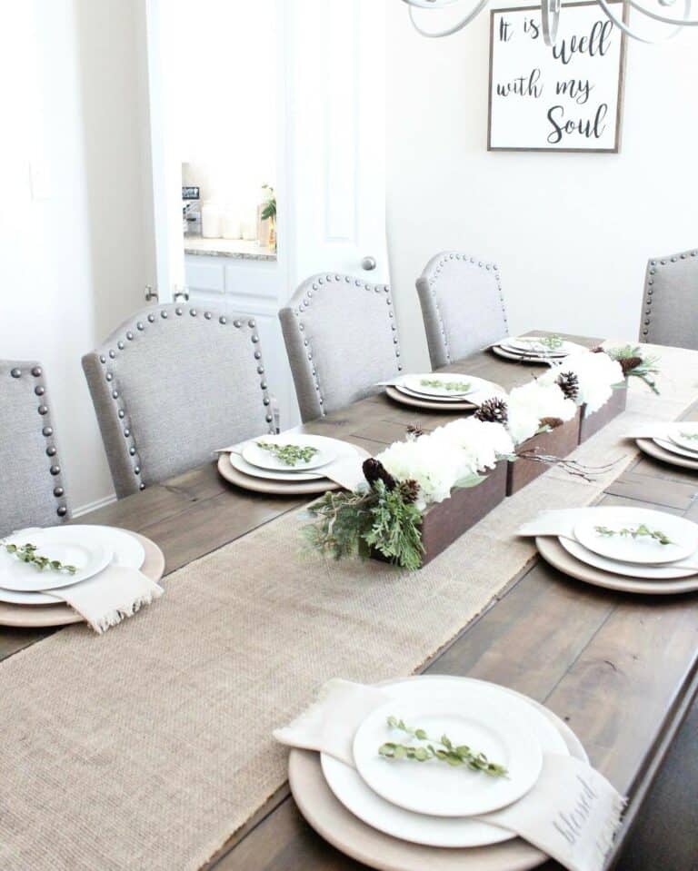 Neutral Farmhouse Greige Tablescape