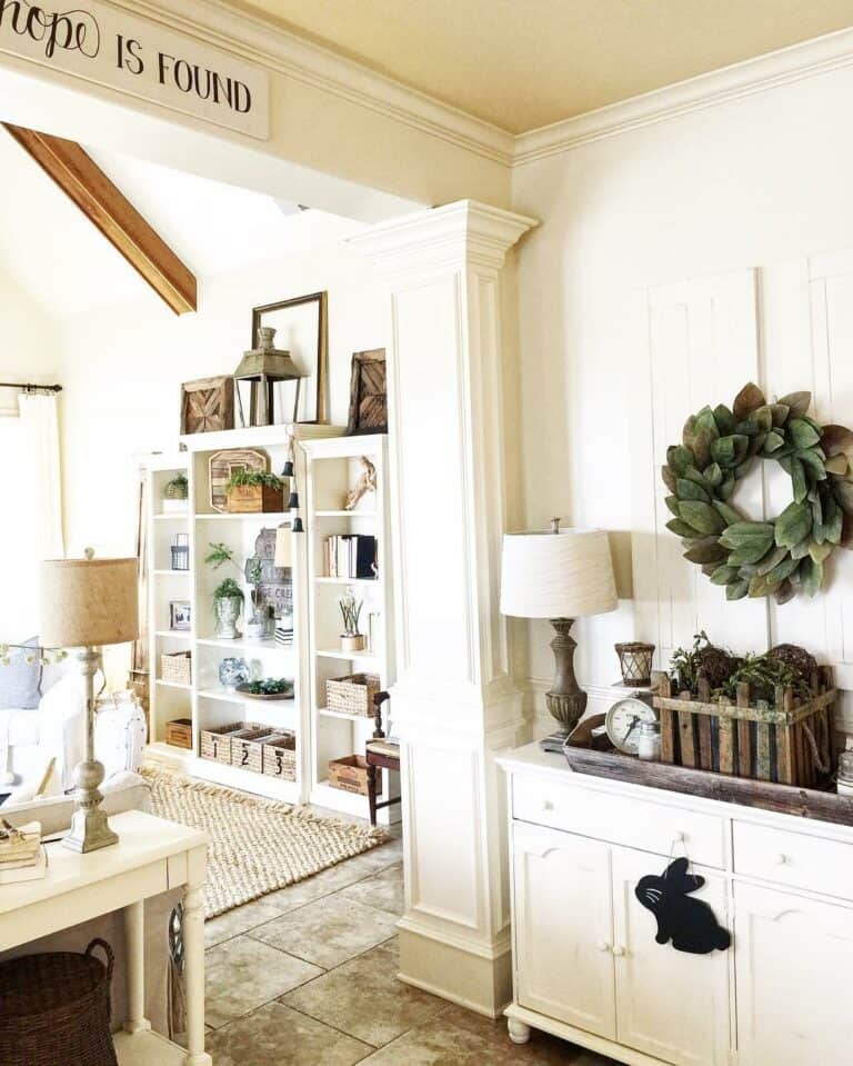 Neutral Farmhouse Space with Hints of Easter