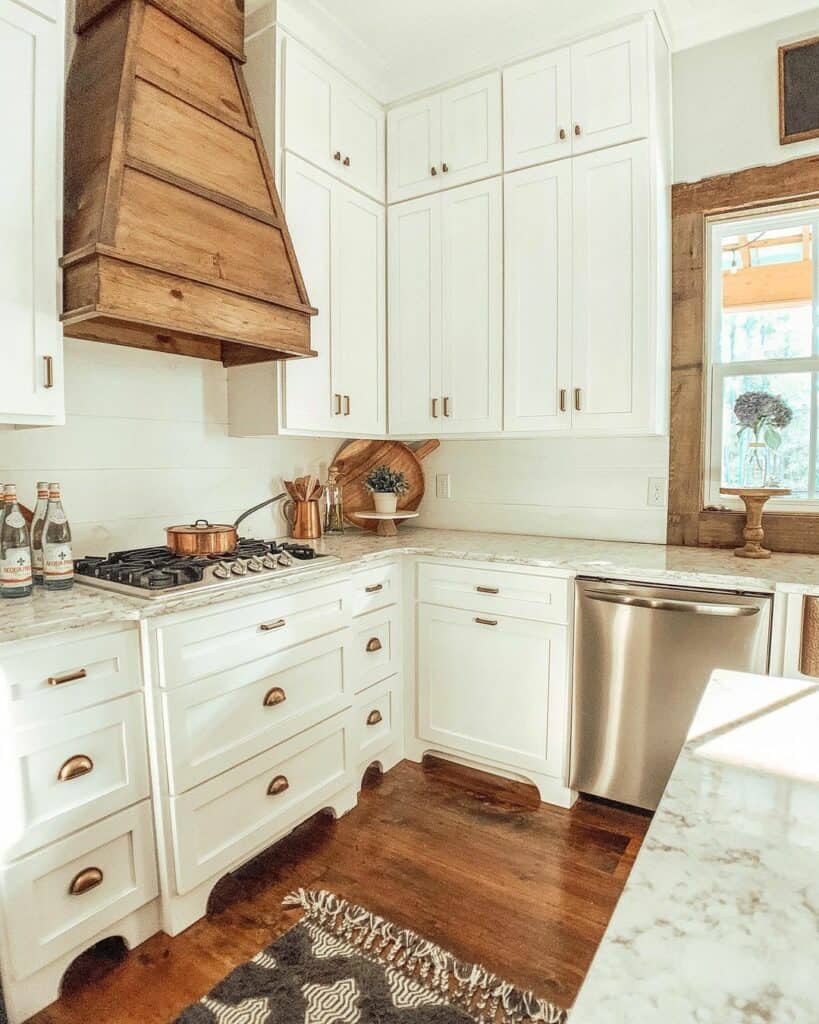 Neutral Kitchen With Warm Wood Accents