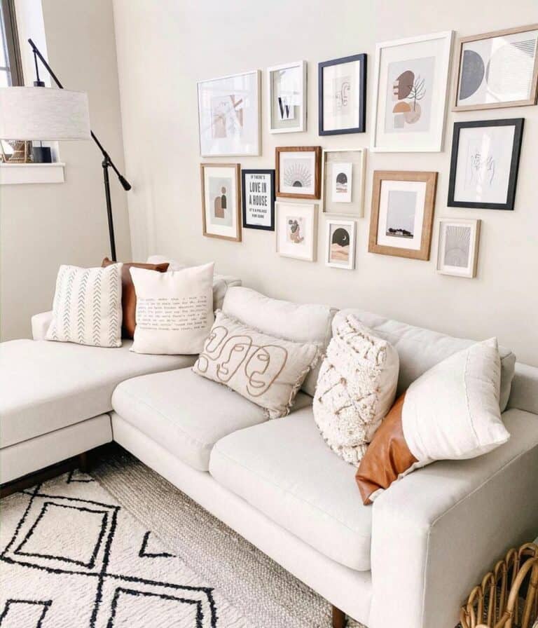 Neutral Living Room with Gallery Wall