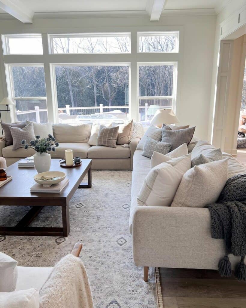 Neutral Living Room with a Large Coffee Table