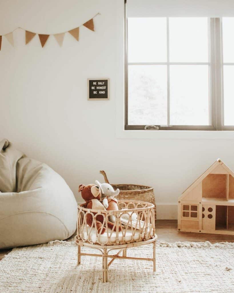 Neutral Playroom with Natural Textures
