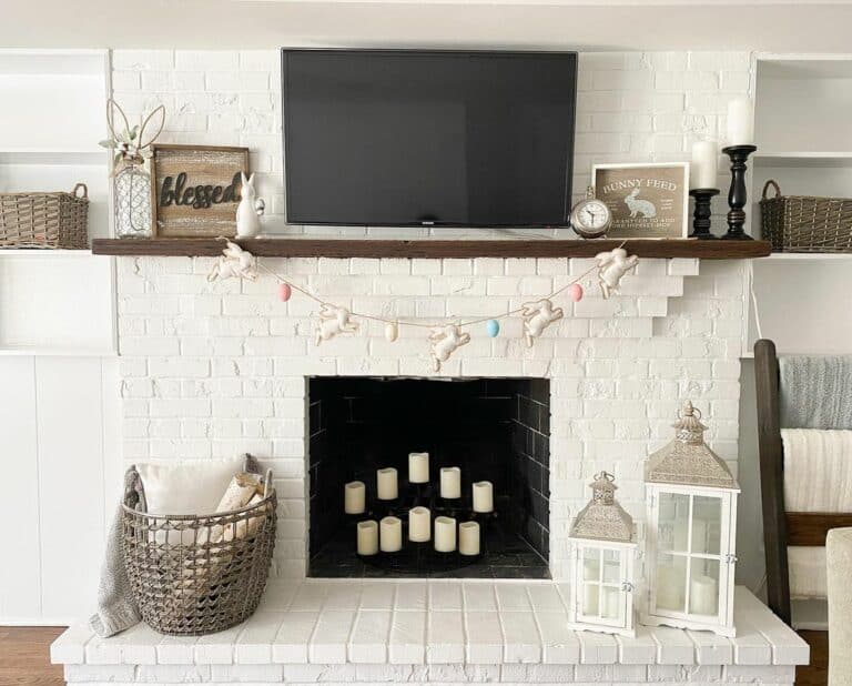 Neutral Rustic Fireplace Ideas