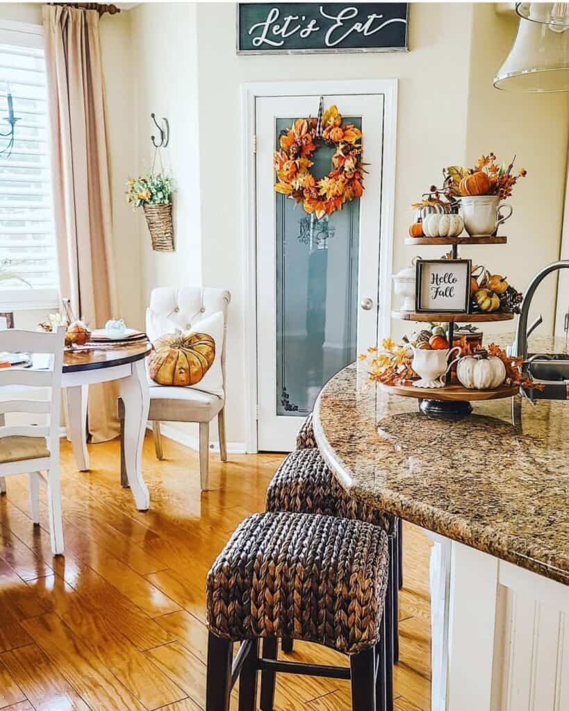 Orange and White Kitchen Fall Décor