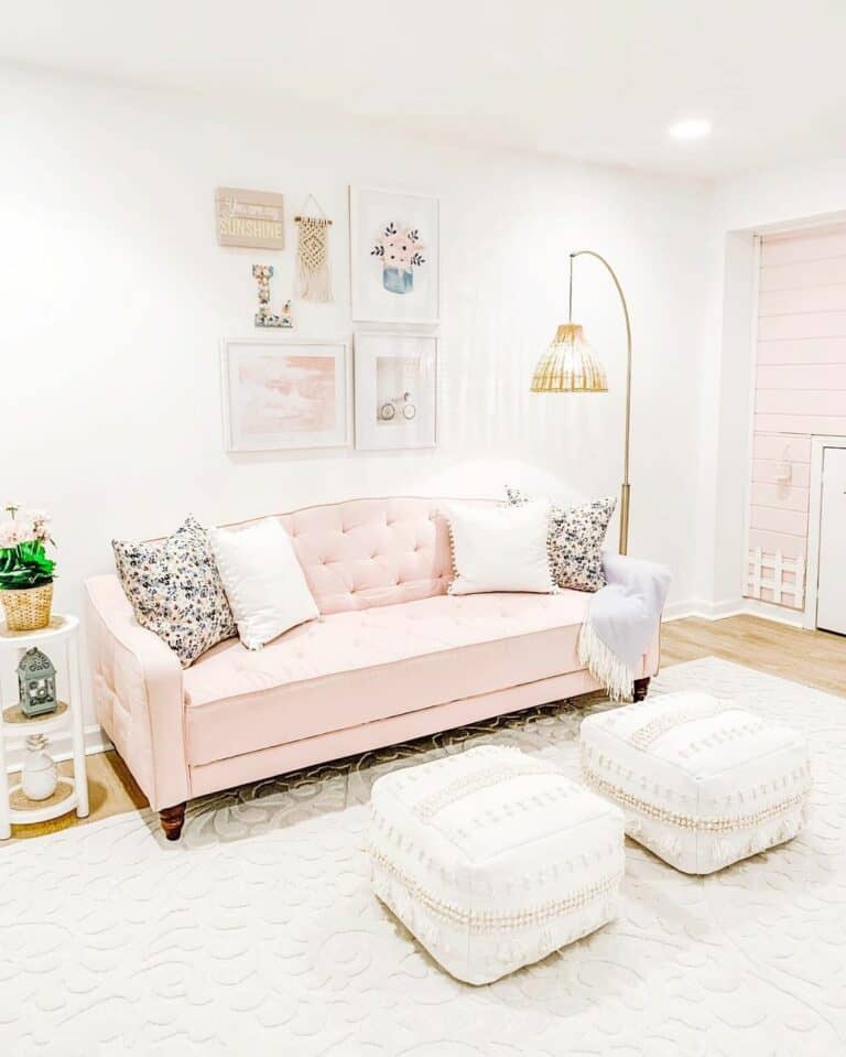 Pale Pink and White Decorated Kids' Space