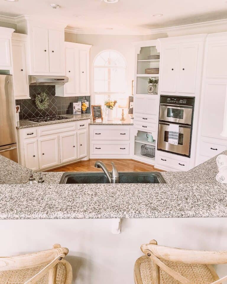 Partial Overlay Cabinets in Unusually Shaped Kitchen
